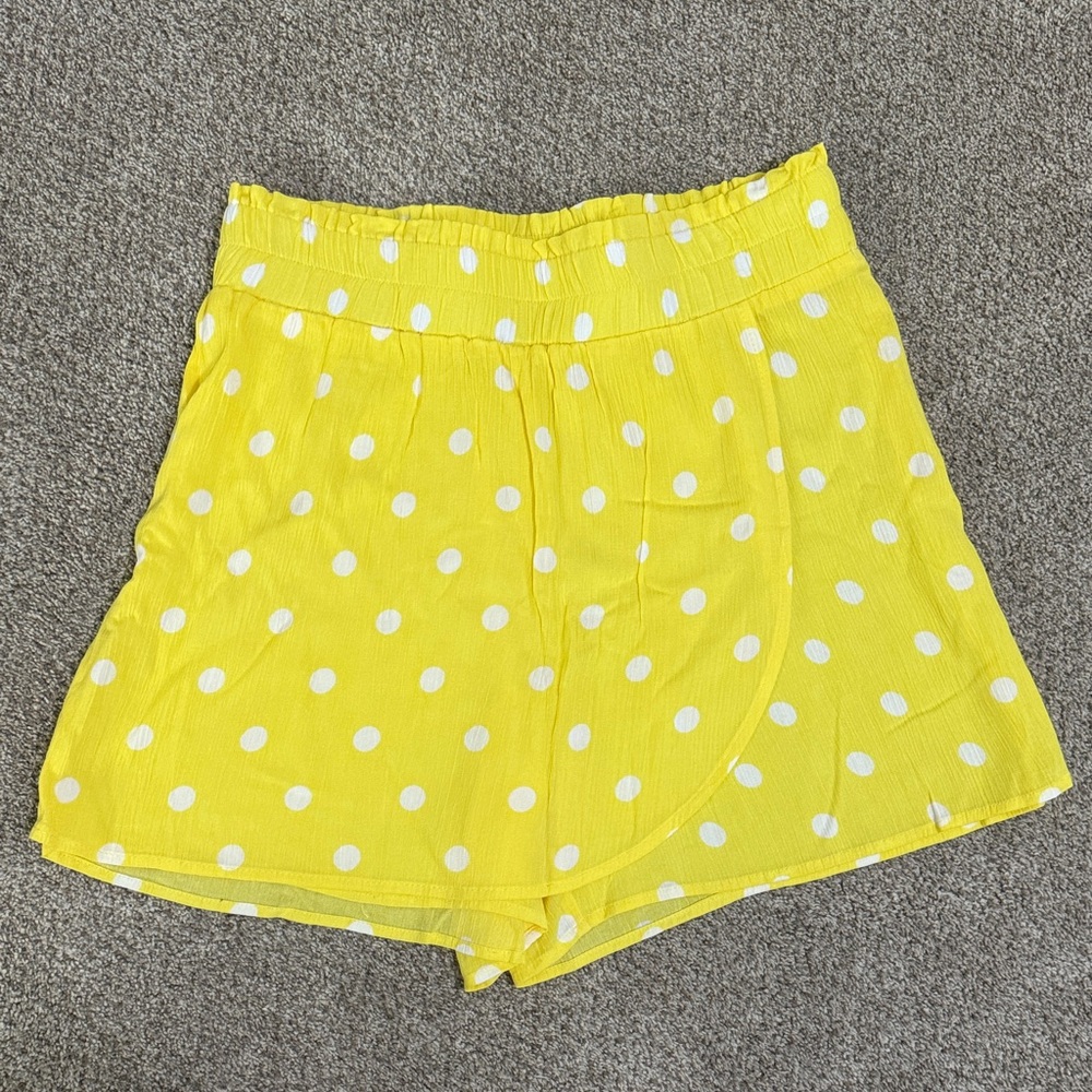 Versona Yellow Polka Dot High Waist Skort